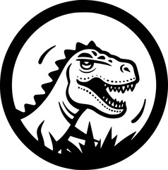 Naklejka premium Dino - Black and White Isolated Icon - Vector illustration