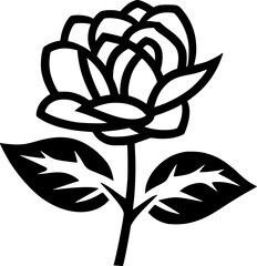 Obraz premium Flowers - Black and White Isolated Icon - Vector illustration