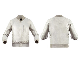 tan beige jacket photographed on a transparent background.