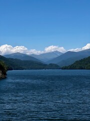 lake and mountains