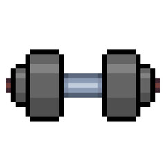 Pixel illustration of a dumbbell