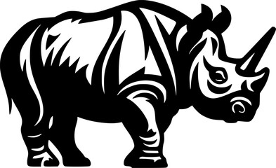 Fototapeta premium Rhinoceros | Minimalist and Simple Silhouette - Vector illustration