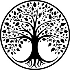 Tree | Black and White Vector illustration