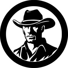 Western | Black and White Vector illustration