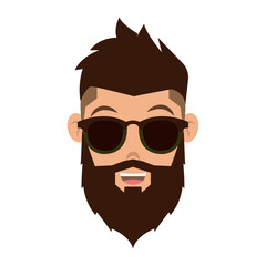 Isolated handsome male hipster character avatar Vector
