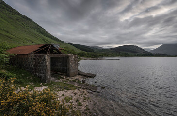 Scenic landscape on the coast of Loch Etive.

