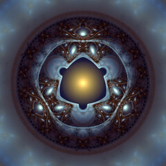 Fractal glossy ornament, created in the program Apophysis 7x.