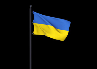 Ukrainian state flag - Yellow and blue national flag. a visual design work - istanbul, Turkey - August 30 (3D Rendering)