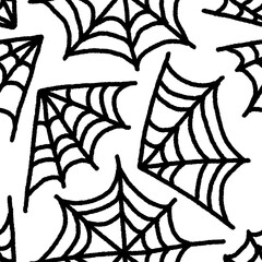 Halloween web seamless pattern for wrapping paper and fabrics and kids clothes print and festive packaging
