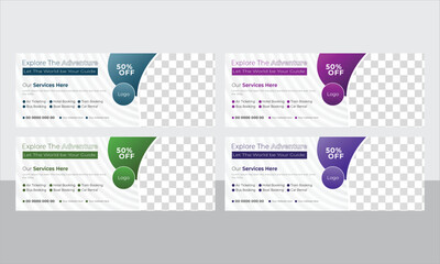 modern and trend travel facebook cover post design template