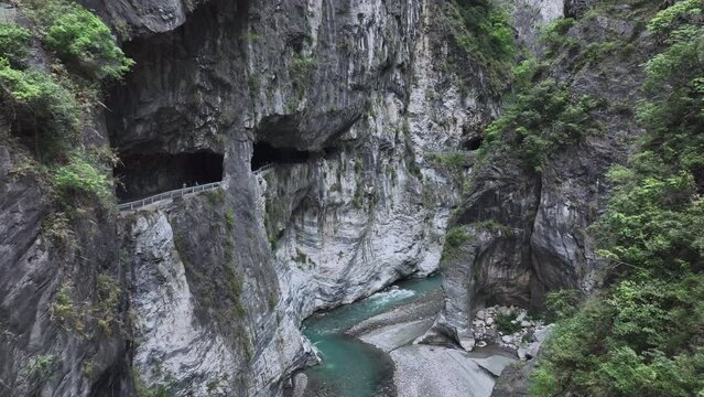 Famous Gorge In Taroko National Park, Hualien, Taiwan, Aerial View
