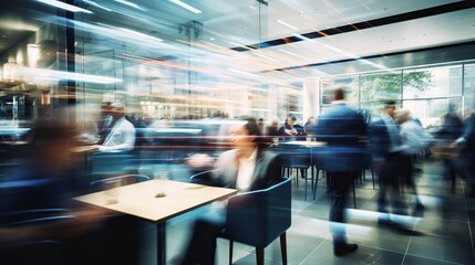 Fototapeta na wymiar Business meetings with people motion blur view 