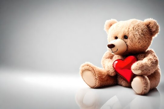 teddy bear with heart, christmas concept