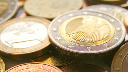 euro coins background