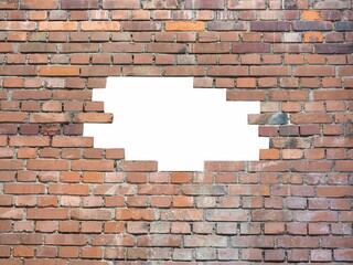 blank hole in brick wall