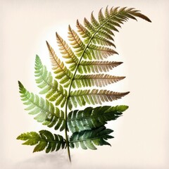 Realistic and Detailed Watercolor Depiction of a Fern, Capturing its Intricate Beauty and Delicate Nature