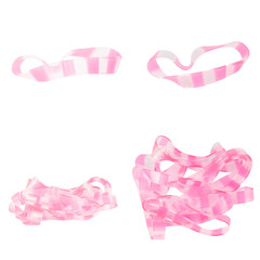 plastic hair bands isolated on white background pink