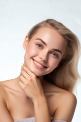Obraz na płótnie Canvas Beautiful young female model in concept of skin care