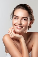 Beautiful young female model in concept of skin care