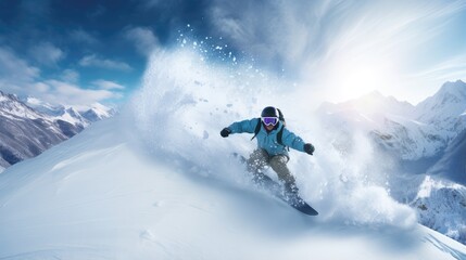 Naklejka na ściany i meble Snowboarding Snowboard Snowboarder