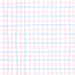 Pink Blue Gingham Check Hand Drawn Background