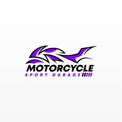 Motor sport logo design template. Motorcycle logo concept. Motor racer logo design concept template