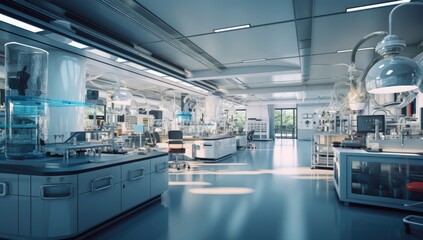 a clean laboratory lab with many lab equipment and high tech equipment Generative AI