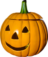 Jack O lantern Halloween asset on transparent background, high resolution png.