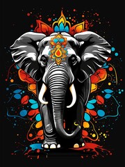 elephant in the wild illustration