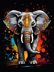 elephant in the wild illustration