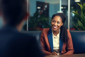 A person participates in a mock interview, refining their interview skills to secure opportunities for career progression. Generative Ai.