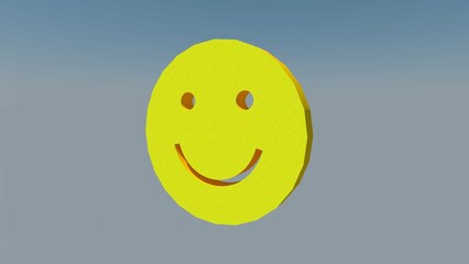 yellow 3d smiley emoticon with isolated background