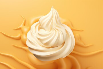 a close up of a swirly white ice cream