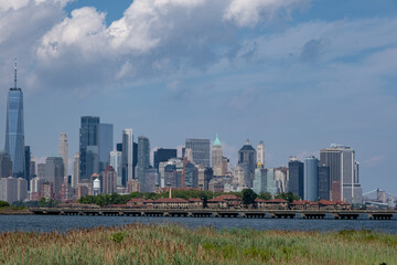 Manhattan skyline viewed from Liberty State Park in summer