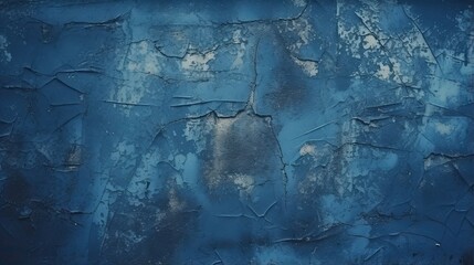 Dark blue wallpaper with cracks, rough surface, background for design