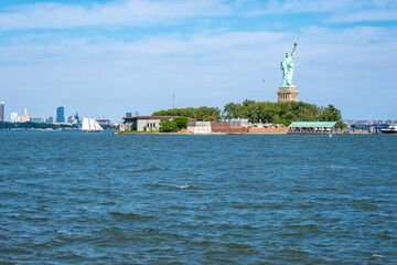 Statue of Liberty viewed from Liberty State Park in summer © Michele