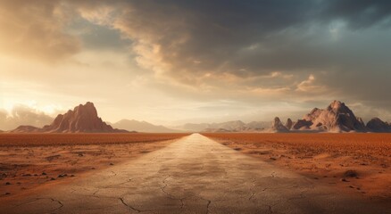 Fototapeta na wymiar a road leading to a desert