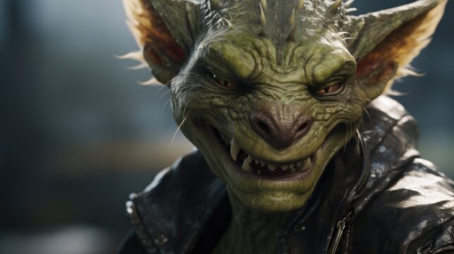 a green monster with sharp teeth