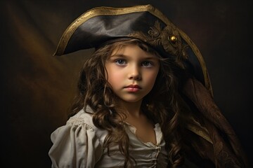 a girl in a pirate garment