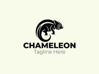 chameleon logo design icon, animal symbol for business branding. Vector illustration professional logo. © AndhikaRff