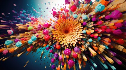 a colorful explosion of flowers
