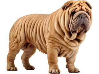 Shar Pei's Protective Stance, No Background