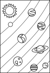 Coloring book planet for kid