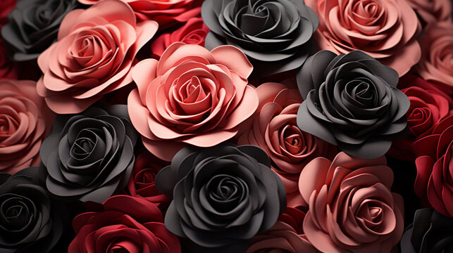 roses pattern HD 8K wallpaper Stock Photographic Image