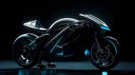 futuristic high speed motorcycle