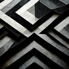 Black and Grey Abstract Pattern with Intricate Shapes and Thin Lines: A Stunning Piece of Artwork