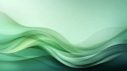 A soft green abstract background with gradient waves. Generative AI. 