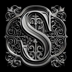 Monochromatic Monogram Logo Featuring the Letters S and R in a Religious Style