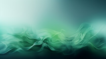 Fototapeta premium A soft green abstract background with gradient waves. Generative AI. 