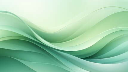 Fototapeta premium A soft green abstract background with gradient waves. Generative AI. 